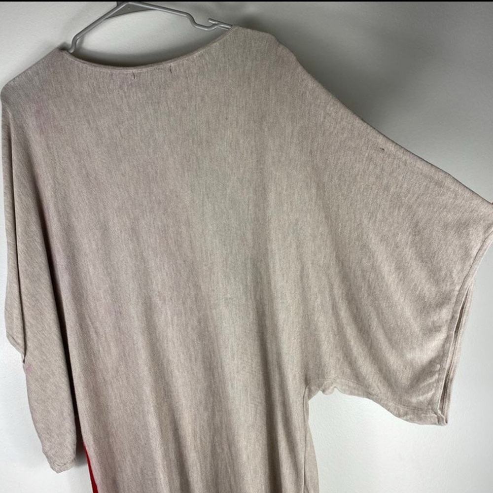 INC International Concepts Beige Top with Red Floral Design - Picture 5 of 8